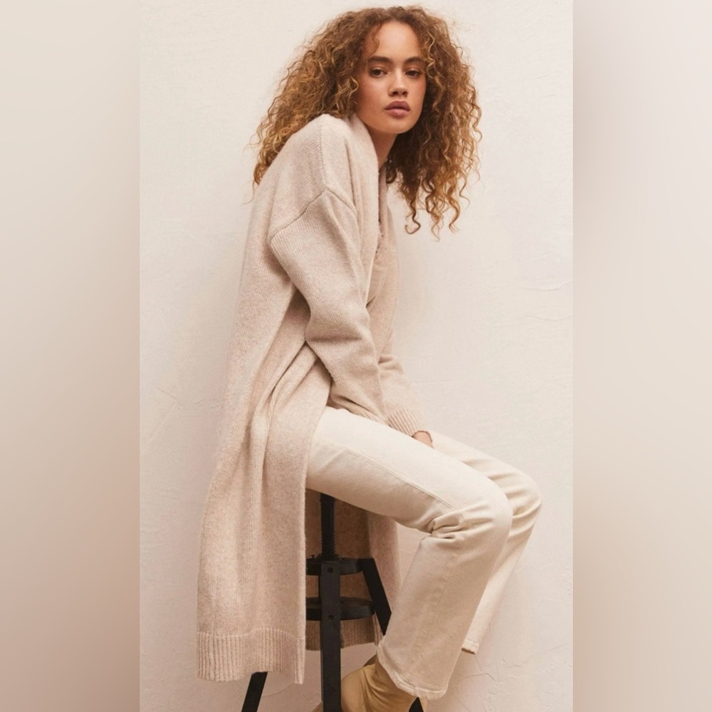 Z Supply Phoebe Duster Sweater In Light Oatmeal Heather Size S